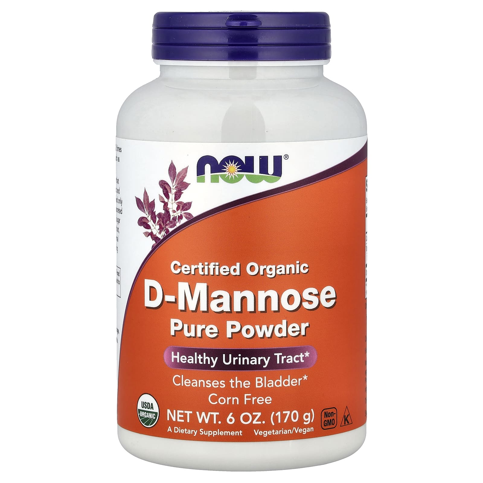 Now Foods, Certified Organic D-Mannose Pure Powder, 6 oz (170 g) Powder UPC 733739028099 | Hilife Vitamins